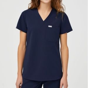 Figs Catarina One Pocket Scrub Top Navy XXS